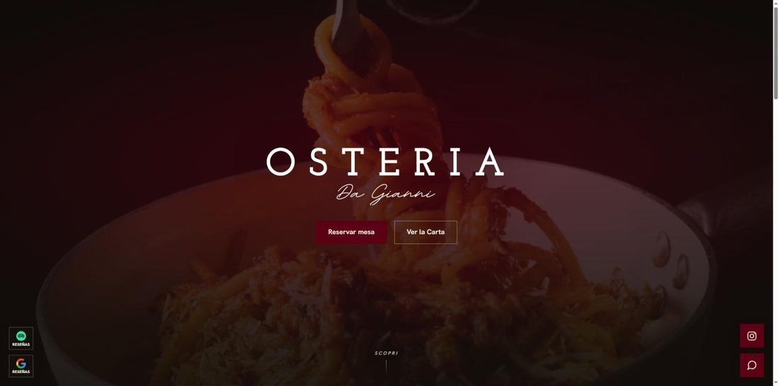 Website for Osteria da Gianni, an Italian restaurant in València
