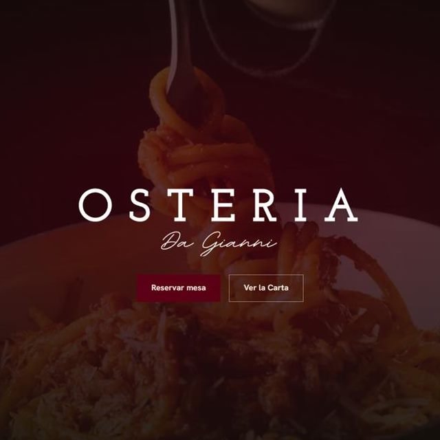 Portada de Osteria da Gianni sobre una fotografía oscura de pasta recién servida.